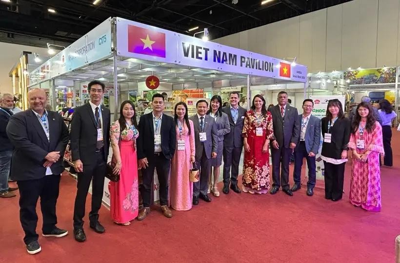 在保罗ANUGA食品饮料展览会的越南展位。（图：越通社）