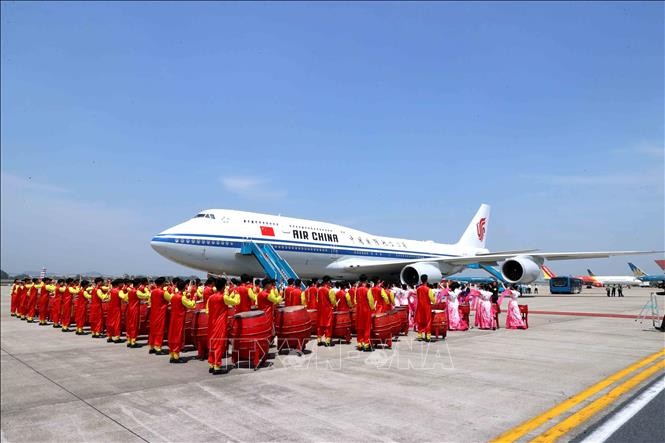 中共中央总书记、中国国家主席习近平送行仪式。（图：越通社）