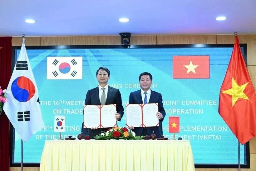 越南与韩国签署贸易合作协议。(图:越通社)