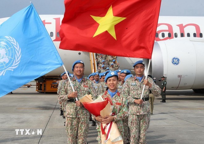 执行维和任务的越南二号工兵队圆满完成任务安全回国。(图:越通社) 执行维和任务的越南二号工兵队圆满完成任务安全回国。(图:越通社)