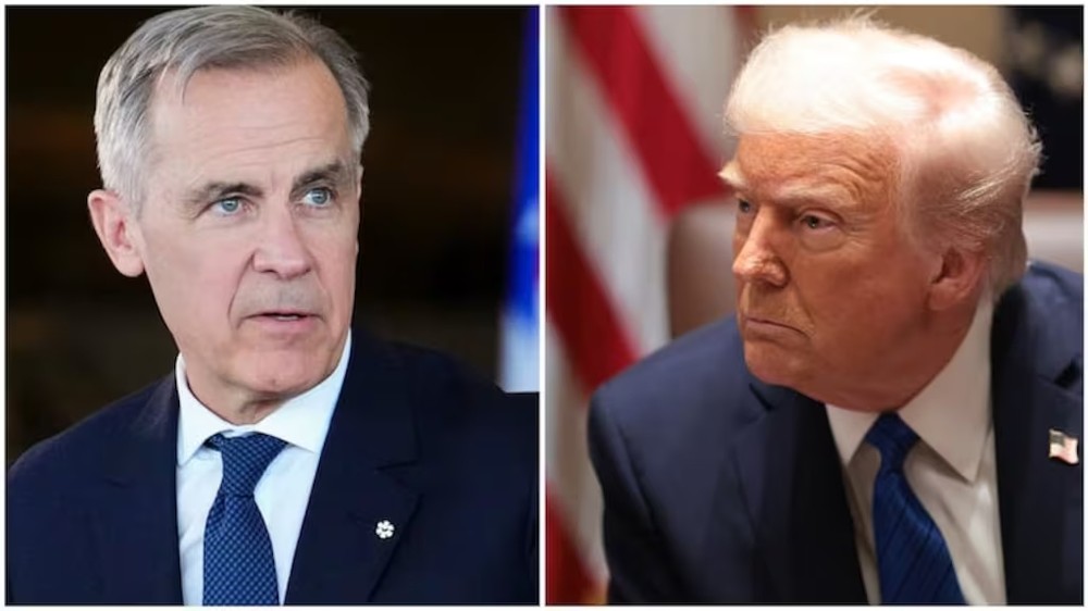 加拿大总理卡尼（左图）与美国总统特朗普。（图：互联网）