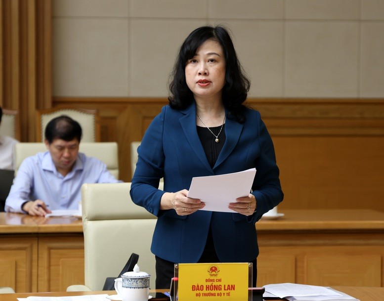 卫生部长陶红兰在会议上发言。(图:VGP) 卫生部长陶红兰在会议上发言。(图:VGP)