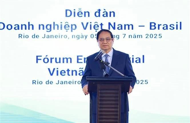 范明政总理在座谈会上发表讲话。(图:越通社)