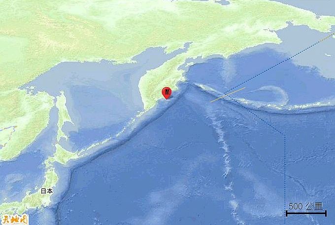 俄罗斯远东堪察加半岛附近海域20日接连发生强震,引发海啸预警。(图:互联网)