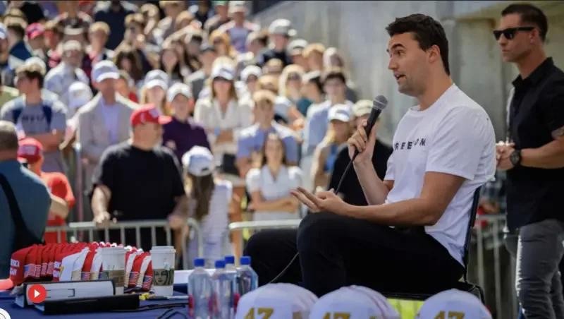 美国总统特朗普的政坛盟友、保守派政治评论员柯克在当地时间10日时在校园演讲时遭到枪击身亡。（图：AP）