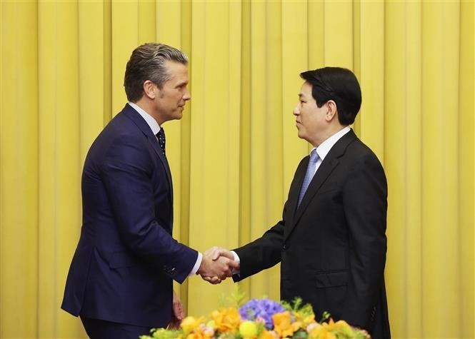 国家主席梁强会见美国战争部长皮特·赫格塞思。（图：越通社）