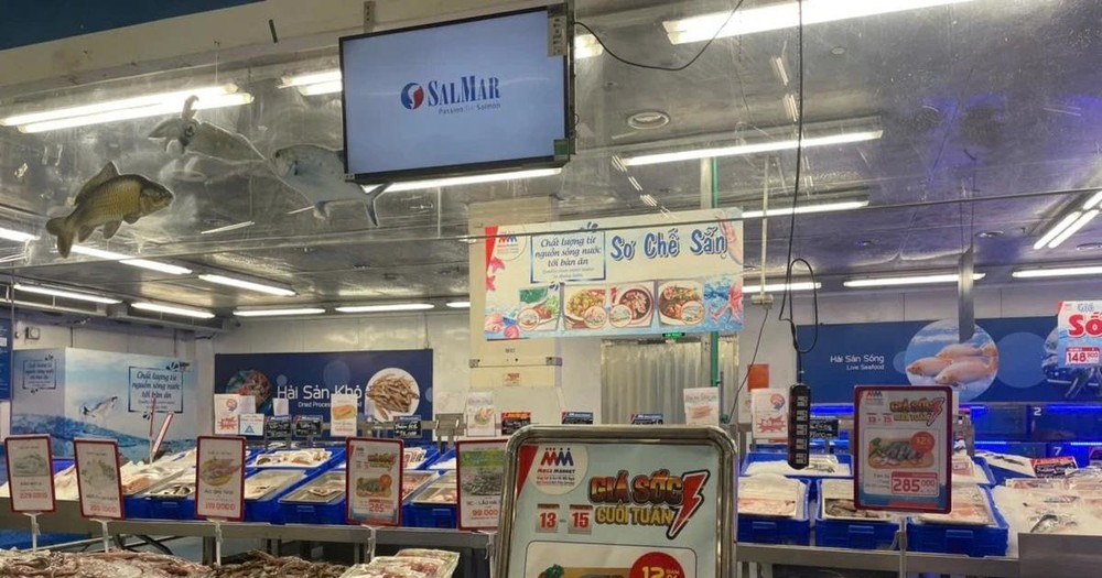 越南水产品已上架国内各大超市。图自越通社
