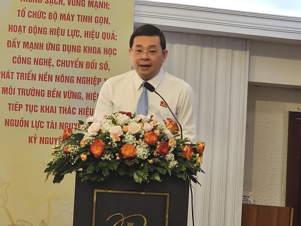 Ông Nguyễn Toàn Thắng, Bí thư Đảng ủy, Giám đốc Sở NNMT phát biểu NTT- DH.jpg