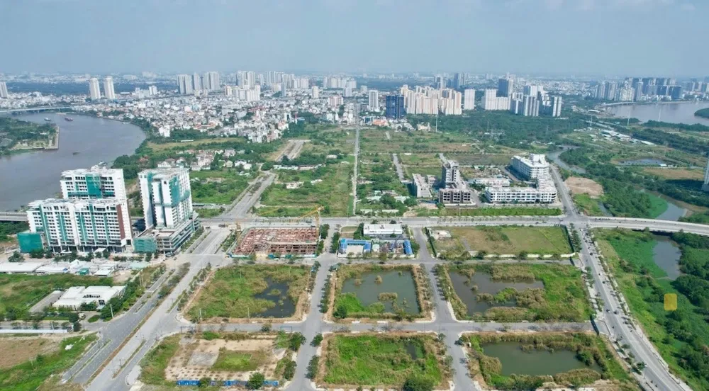 Khu hồ trung tâm thuộc Khu đô thị mới Thủ Thiêm, 1 trong 3 khu đất được nghiên cứu xây dựng trung tâm hành chính mới của TPHCM