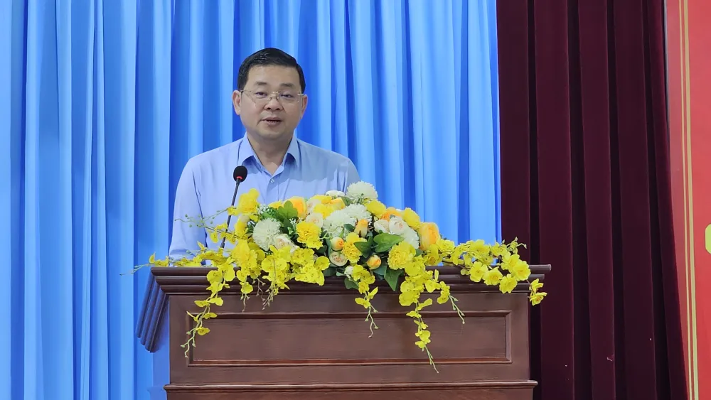 Giám đốc Sở NNMT Nguyễn Toàn Thắng phát biểu. Ảnh: Đỗ Trà Giang