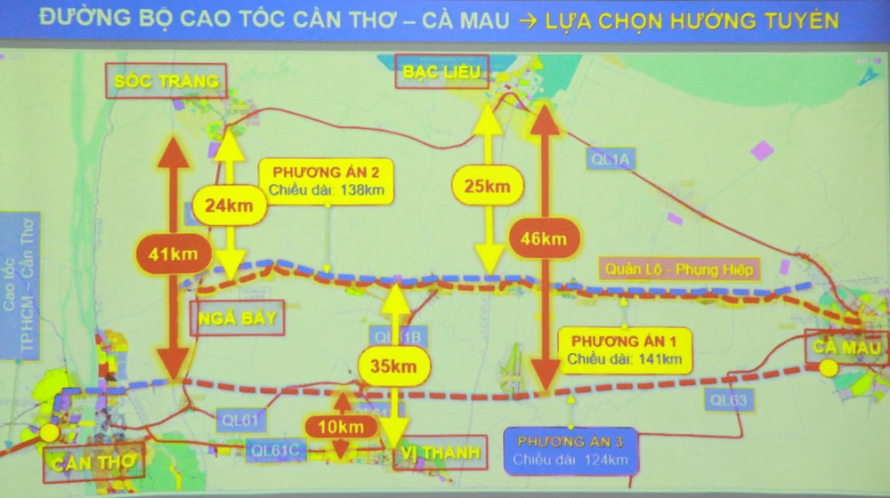 Đề xuất xây dựng cao tốc Cần Thơ - Cà Mau song song với quốc lộ Quản Lộ - Phụng Hiệp