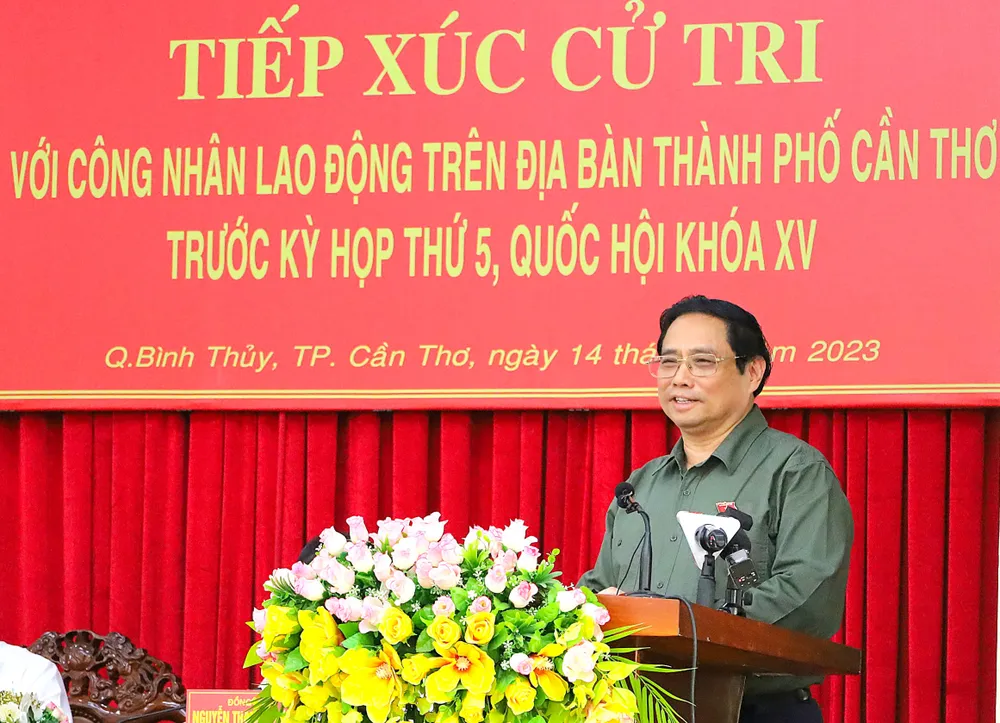 Thủ tướng Phạm Minh Chính phát biểu tại buổi tiếp xúc cử tri