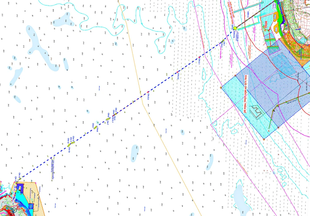 Phần cáp ngầm xuyên biển kết nối từ đất liền ra đảo dài 77,7km Phần cáp ngầm trên biển.jpg