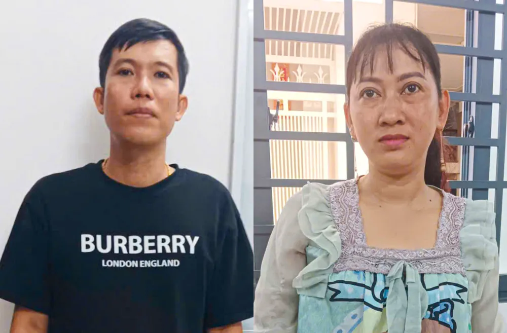 Đối tượng Nguyễn Văn Lượm (trái) và Lư Thị Thu Trang 77e43ce8f6e27bbc22f3.jpg