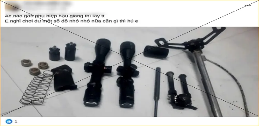Thông tin, hình ảnh súng hơi được các đối tượng rao bán trên Facebook. Ảnh: CÔNG AN TP CẦN THƠ image_391.png