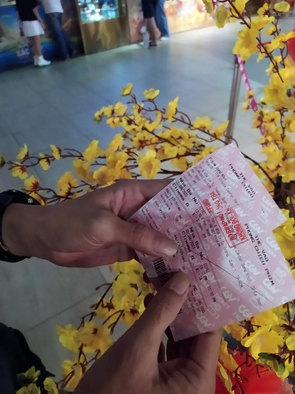 Anh Huy Nguyễn khoe 2 tấm vé xem phim Nhà bà Nữ Anh Huy Nguyễn khoe 2 tấm vé xem phim Nhà bà Nữ