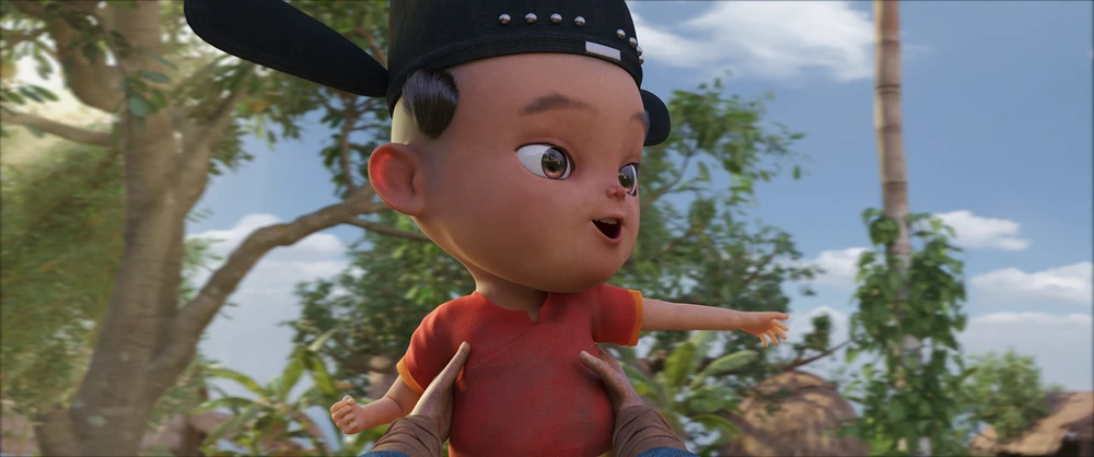 Nhân vật trung tâm của bộ phim - chú bé tên Quỳnh. Ảnh: ĐPCC trang quynh nhi 5.png