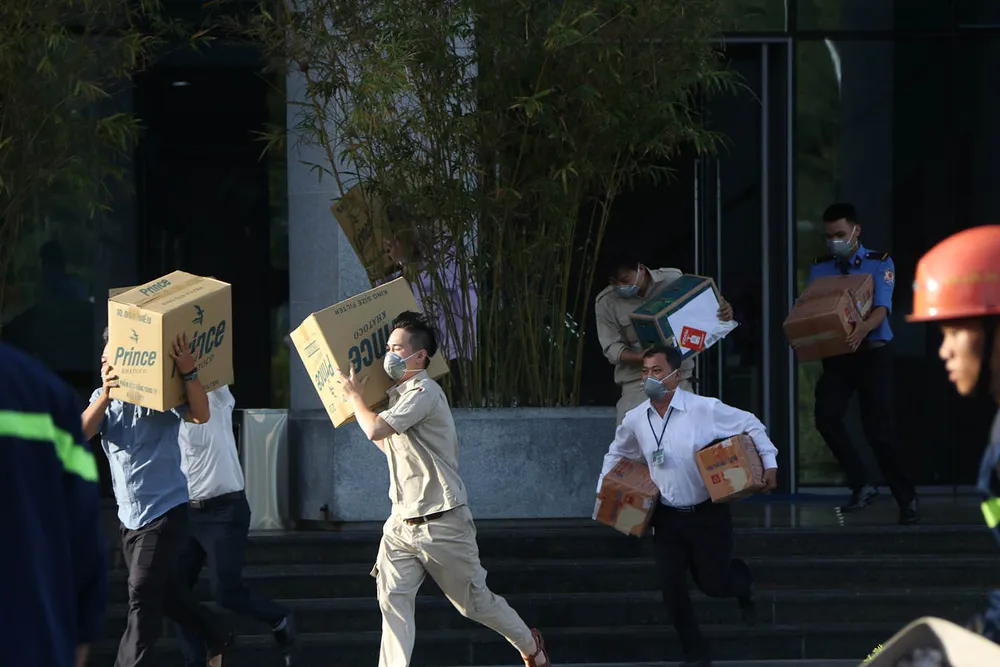 Lần đầu tiên diễn tập chữa cháy tòa nhà Trung tâm hành chính TP Đà Nẵng ảnh 5