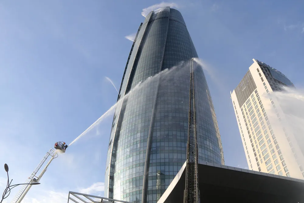 Lần đầu tiên diễn tập chữa cháy tòa nhà Trung tâm hành chính TP Đà Nẵng ảnh 9