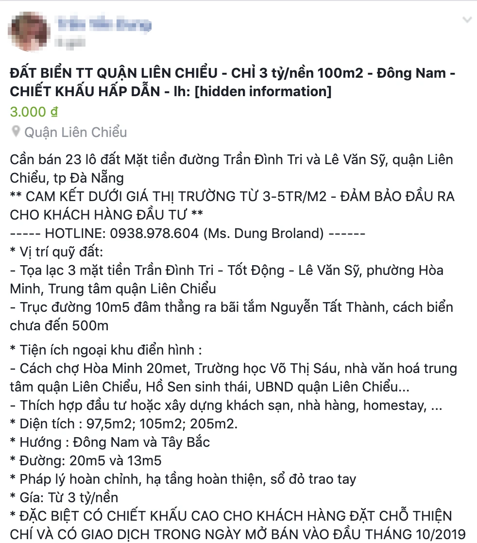 Thông tin rao bán 23 lô đất trên mạng xã hội là không chính xác