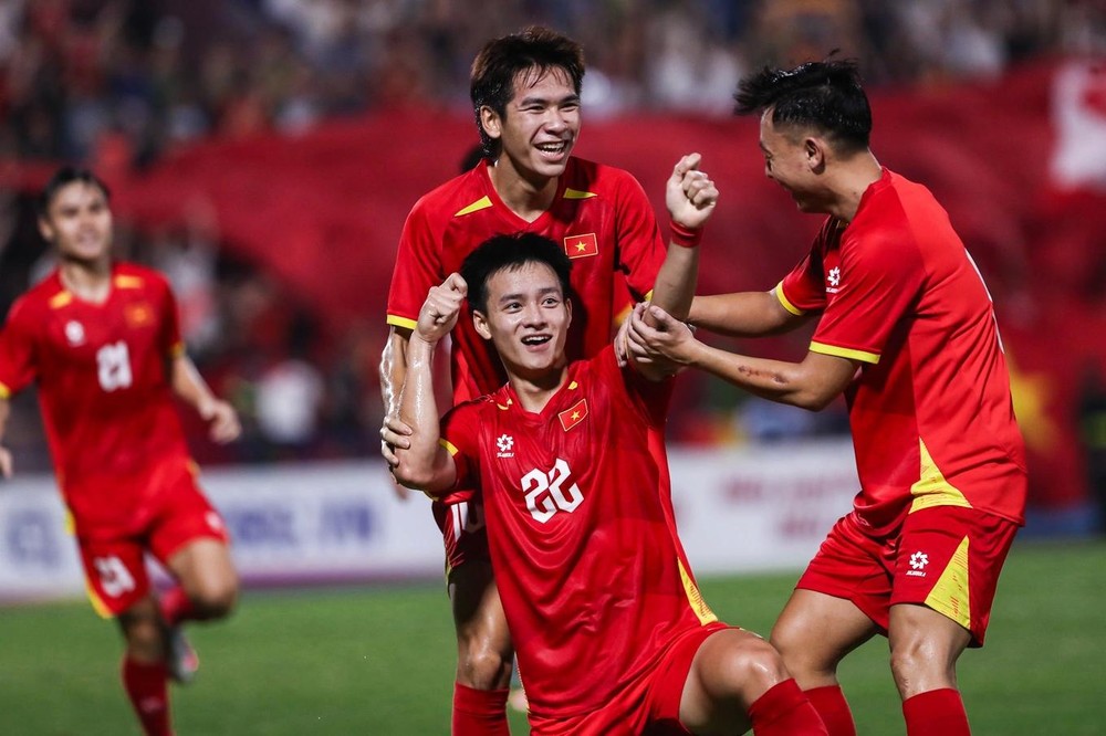 越南球员庆祝进球（图：互联网）
