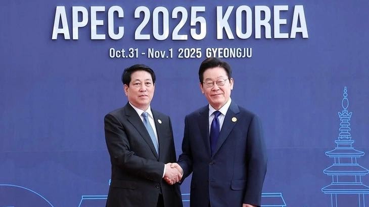 越南国家主席梁强与韩国总统李在明合影（图：互联网）。