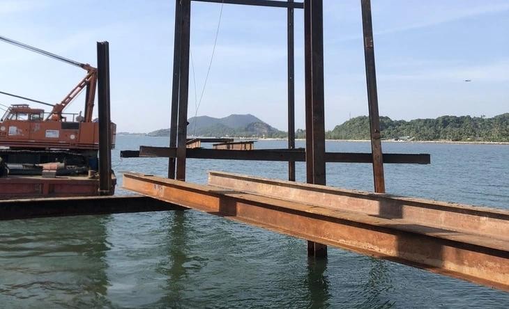 安江电力公司确定的河仙-富国110kV海底电缆发生故障的位置。图：安江电力公司