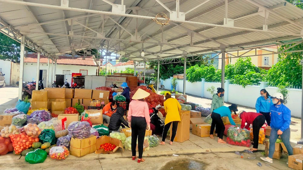 Nông sản do người dân Lâm Đồng đóng góp hỗ trợ TPHCM