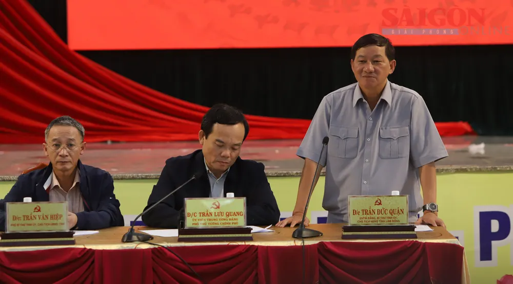 Ông Trần Đức Quận, Bí thư Tỉnh ủy Lâm Đồng phát biểu. Ảnh: ĐOÀN KIÊN