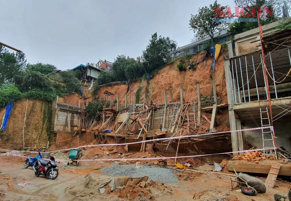 Trong quá trình thi công công trình, chủ đầu tư đã liên tục để xảy ra vi phạm về trật tự xây dựng nên Sở Xây dựng Lâm Đồng ban hành quyết định thu hồi GPXD. Ảnh: ĐOÀN KIÊN