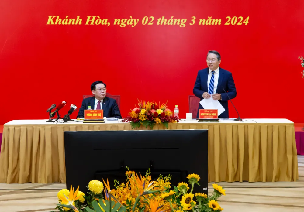 Bí thư Tỉnh ủy Khánh Hòa Nguyễn Hải Ninh phát biểu tại buổi làm việc img-2318-9610.jpeg