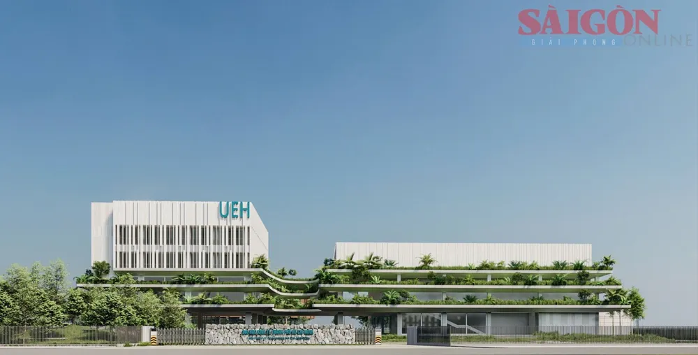 Phối cảnh dự án Cơ sở đào tạo và nghiên cứu của Đại học Kinh tế TPHCM tại Nha Trang (UEH Nexus Campus Nha Trang). Ảnh: UEH 20250819-anh4.jpg