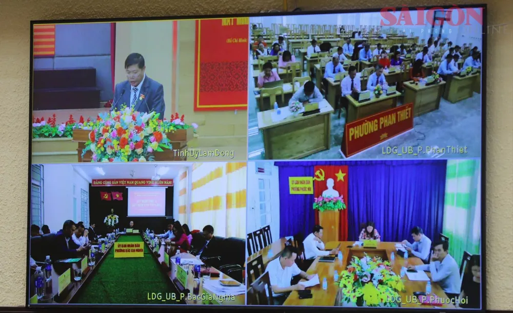 Kỳ họp tổ chức trực tiếp kết hợp trực tuyến đến các điểm cầu trong tỉnh. Ảnh: ĐOÀN KIÊN 90a95084a9d722897bc6.jpg
