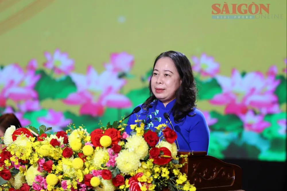 Phó Chủ tịch nước Võ Thị Ánh Xuân phát biểu tại đại hội. Ảnh: ĐOÀN KIÊN IMG_4865.JPG