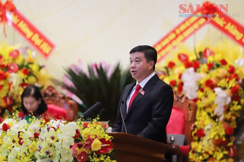 Đồng chí Y Thanh Hà Niê Kđăm, Bí thư Tỉnh ủy Lâm Đồng, phát biểu khai mạc Đại hội. Ảnh: ĐOÀN KIÊN IMG_5514 copy.jpg