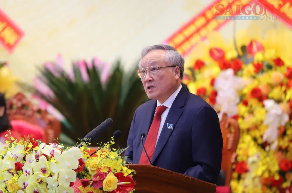 Phó Thủ tướng Thường trực Chính phủ Nguyễn Hòa Bình phát biểu tại Đại hội. Ảnh: ĐOÀN KIÊN IMG_9459.JPG