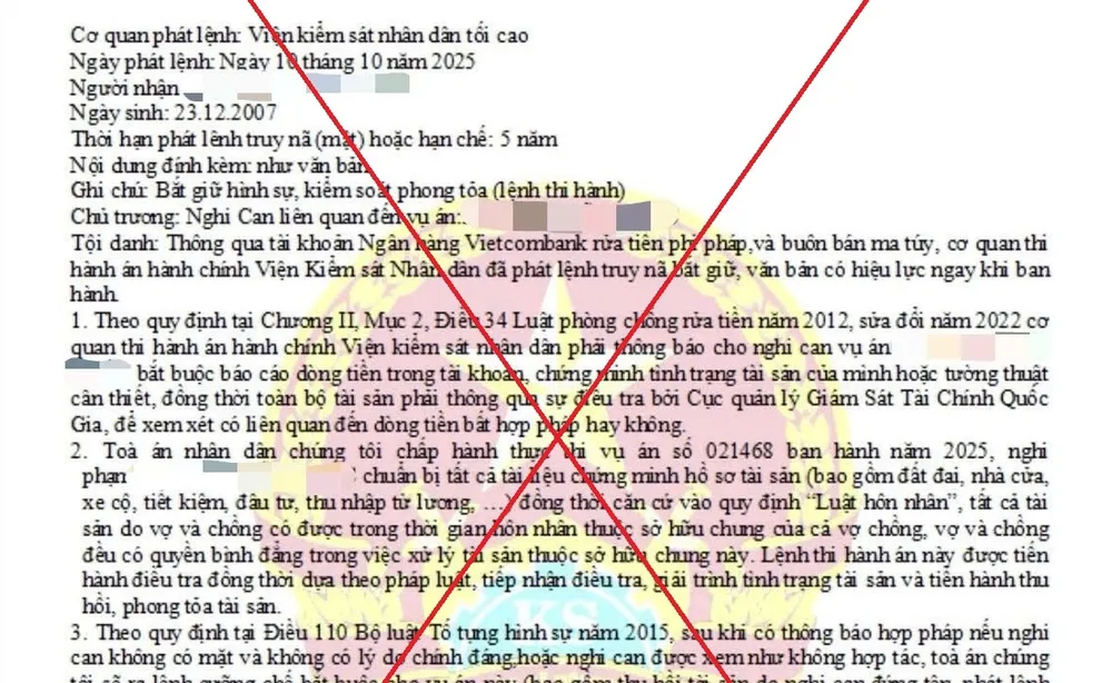 Lệnh bắt giữ và phong tỏa tài sản mà các đối tượng làm giả để uy hiếp, đe doạ các nạn nhân 2.jpg