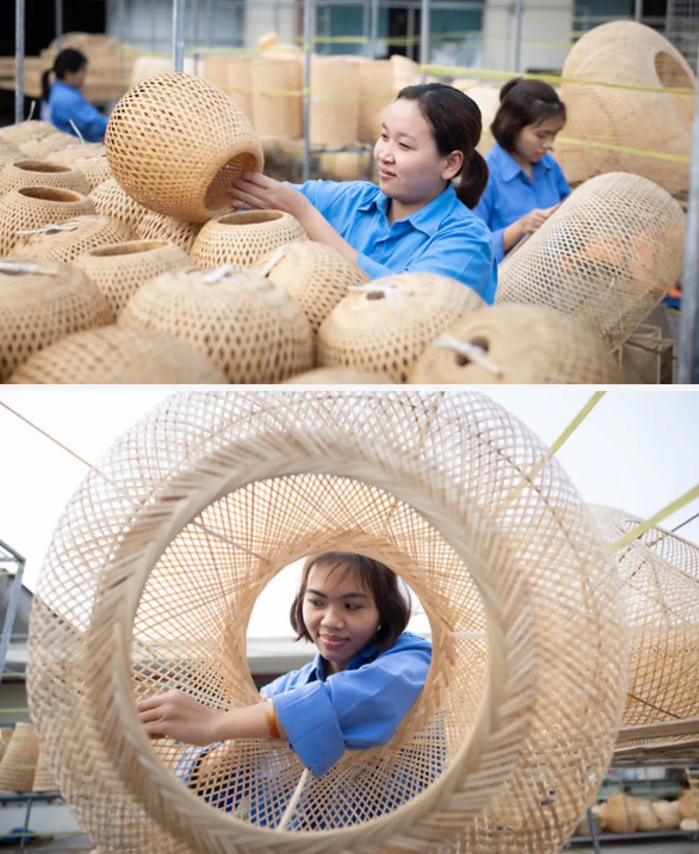 Sản phẩm từ tre Việt Nam xuất sang châu Âu. Ảnh theo Oxfam Sản phẩm từ tre Việt Nam xuất sang châu Âu. Ảnh theo Oxfam