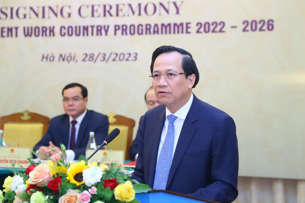 Bộ trưởng Bộ LĐTB-XH Đào Ngọc Dung phát biểu Bộ trưởng Bộ LĐTB-XH Đào Ngọc Dung phát biểu