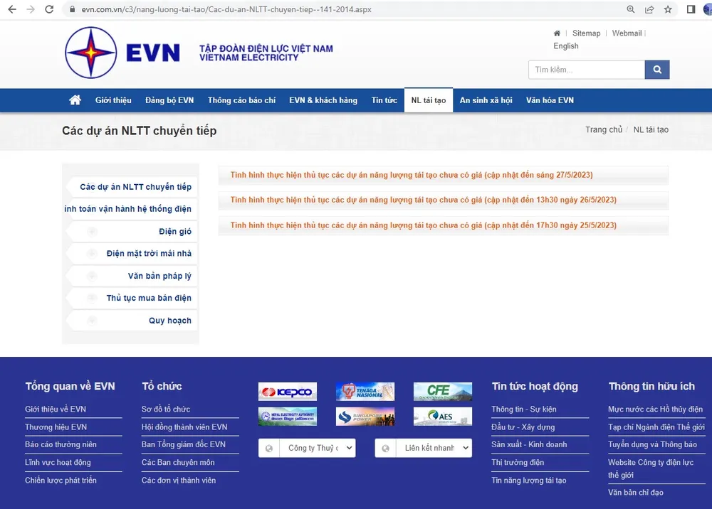 EVN công khai tiến trình thực hiện các thủ tục đàm phán giá điện với các nhà đầu tư EVN công khai tiến trình thực hiện các thủ tục đàm phán giá điện với các nhà đầu tư