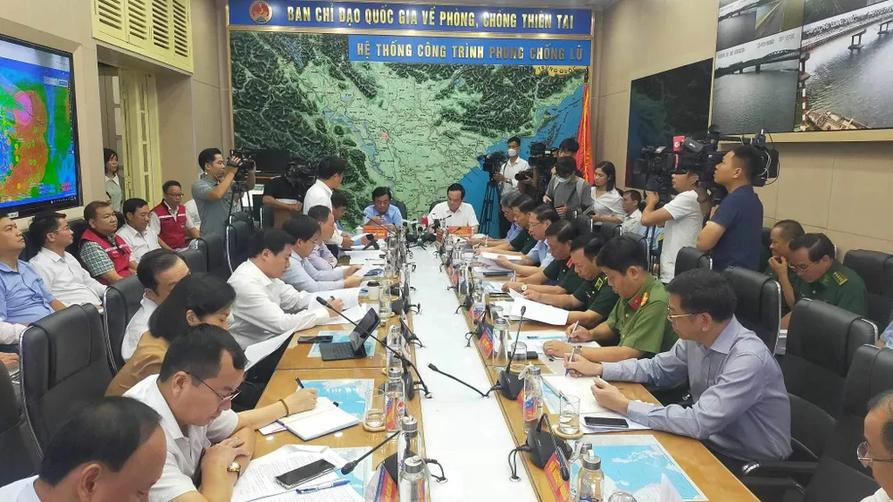 Quang cảnh cuộc họp ứng phó bão số 1 của Ban Chỉ đạo quốc gia