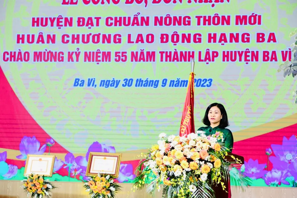Phó Bí thư Thường trực Thành ủy Hà Nội Nguyễn Thị Tuyến phát biểu