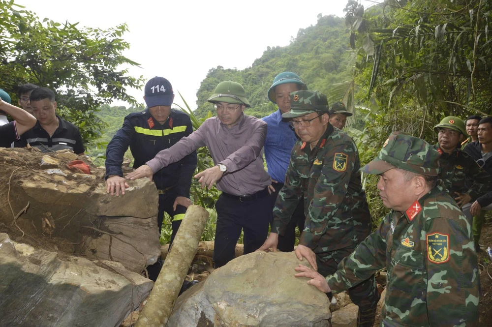 Hiện trường khu vực triển khai công tác cứu hộ. Ảnh: Bộ Chỉ huy Quân sự tỉnh Bắc Kạn IMG_0318.jpeg