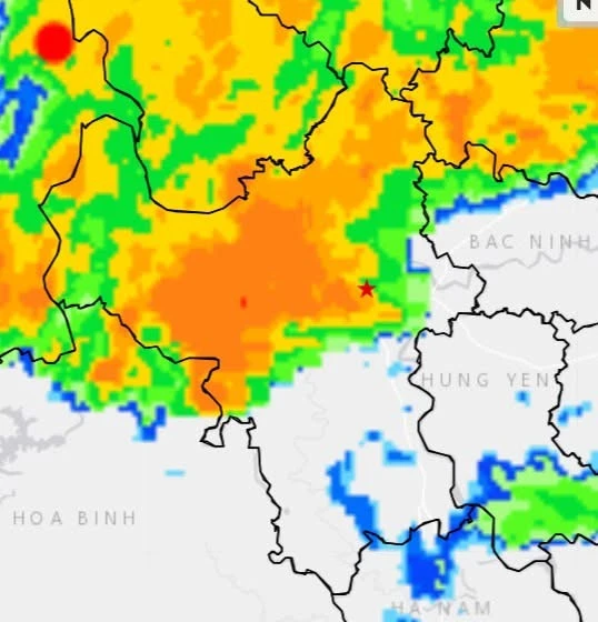 Ảnh radar vùng mưa đang lan tỏa trên diện rộng tại Hà Nội và Tây Bắc sáng sớm 1-5 IMG_8647.jpeg