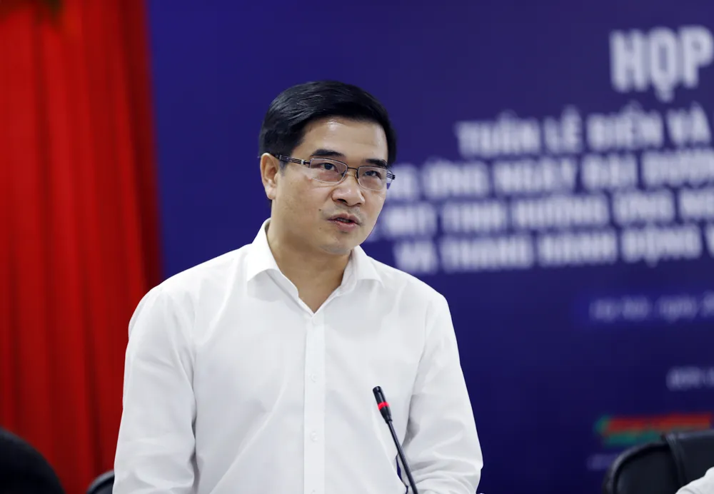Cục trưởng Cục Biển và Hải đảo Việt Nam Nguyễn Đức Toàn phát biểu BaoNNMT_20250528_Hopbao_10.jpeg