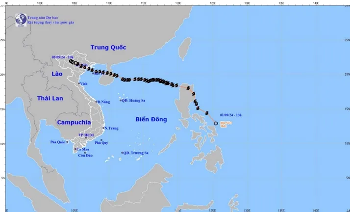 Hướng đi của bão Yagi năm 2024. Ảnh tư liệu IMG_0477.png