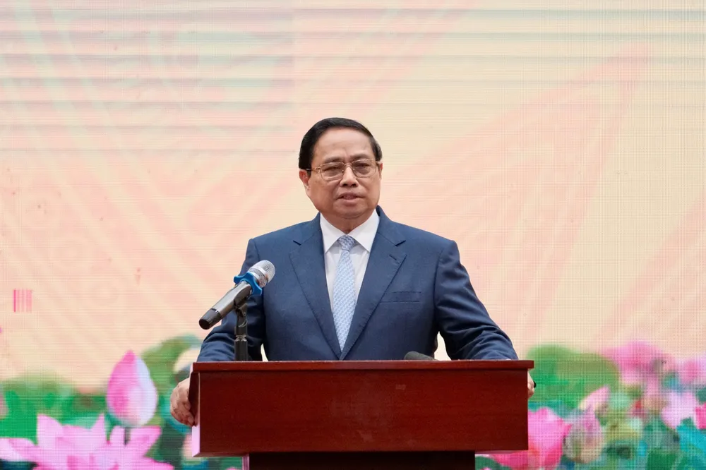 Thủ tướng Phạm Minh Chính phát biểu chúc mừng và chỉ đạo. Ảnh: MAI XUÂN NGHIÊN IMG_0507.jpeg