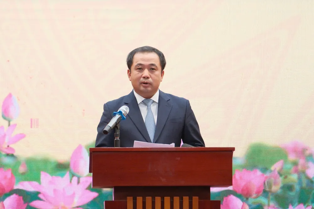 Ông Trần Đức Thắng phát biểu nhận nhiệm vụ mới, sáng 19-7, tại Hà Nội IMG_0510.jpeg