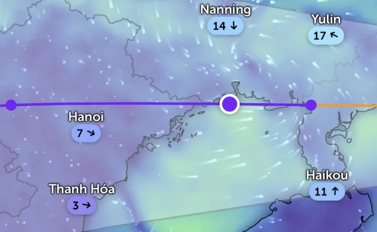 Hoa Kỳ dự báo sau khi vượt qua bán đảo Lôi Châu (Trung Quốc), bão số 9 (Ragasa) giảm cường độ. Nguồn: Z.E IMG_2548.jpeg