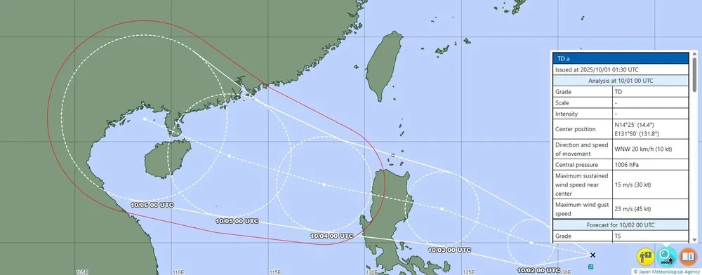 Dự báo sớm của JMA về áp thấp nhiệt đới (dự báo trở thành bão số 11) được cập nhật sáng nay 1-10 IMG_2948.jpeg